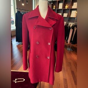 MaxMara Double Breasted 100% Virgin Wool Coat Made in Italy